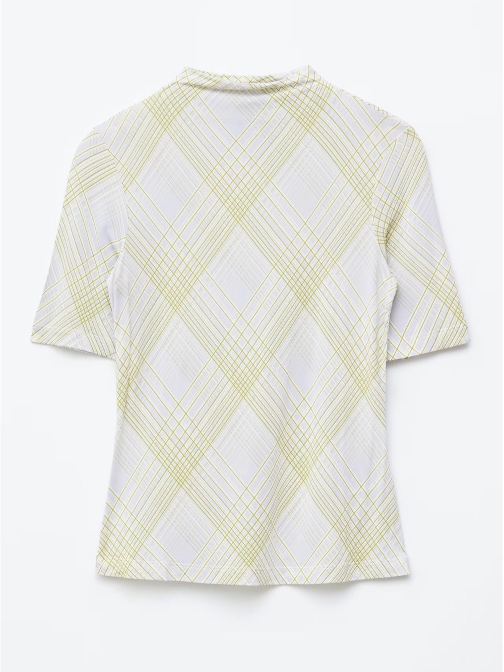 & Other Stories White Tee with Lime Grid Print